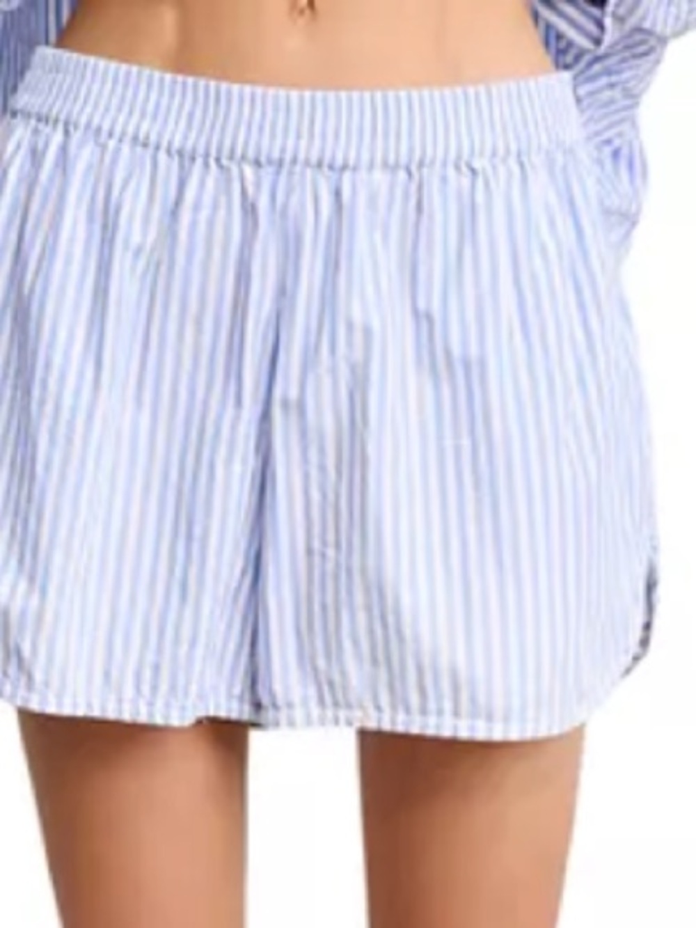 Striped Light Blue Women's Bermuda Shorts